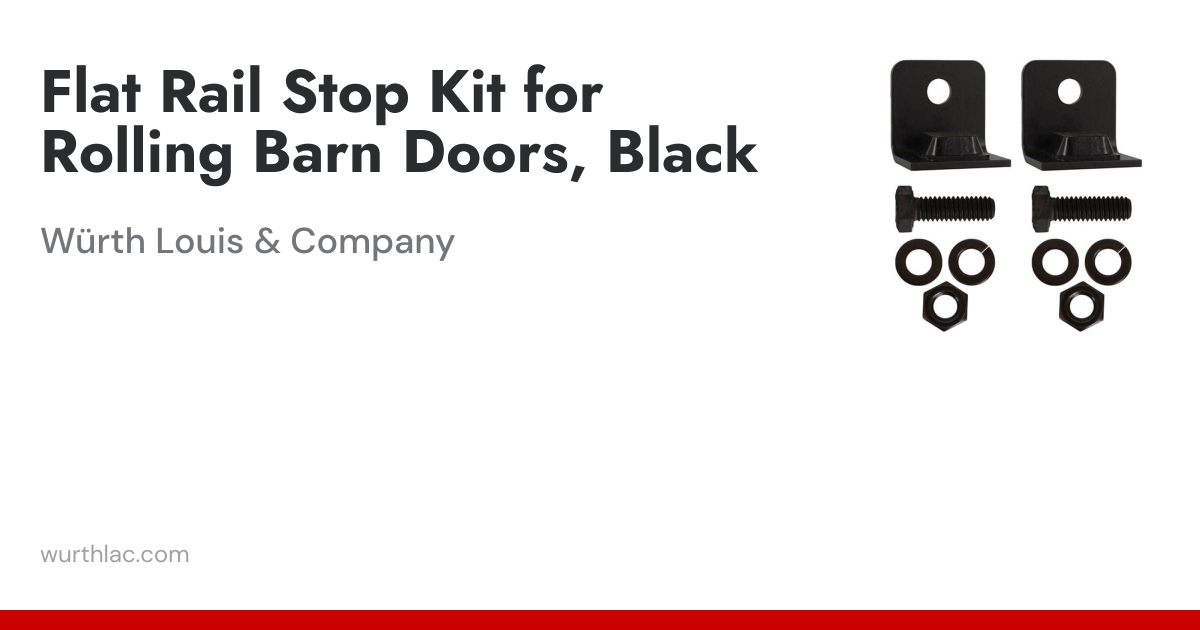 Flat Rail Stop Kit for Rolling Barn Doors, Black | Würth Louis & Company