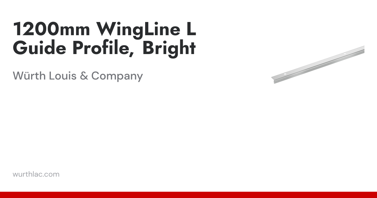 1200mm WingLine L Guide Profile, Bright | Würth Louis & Company