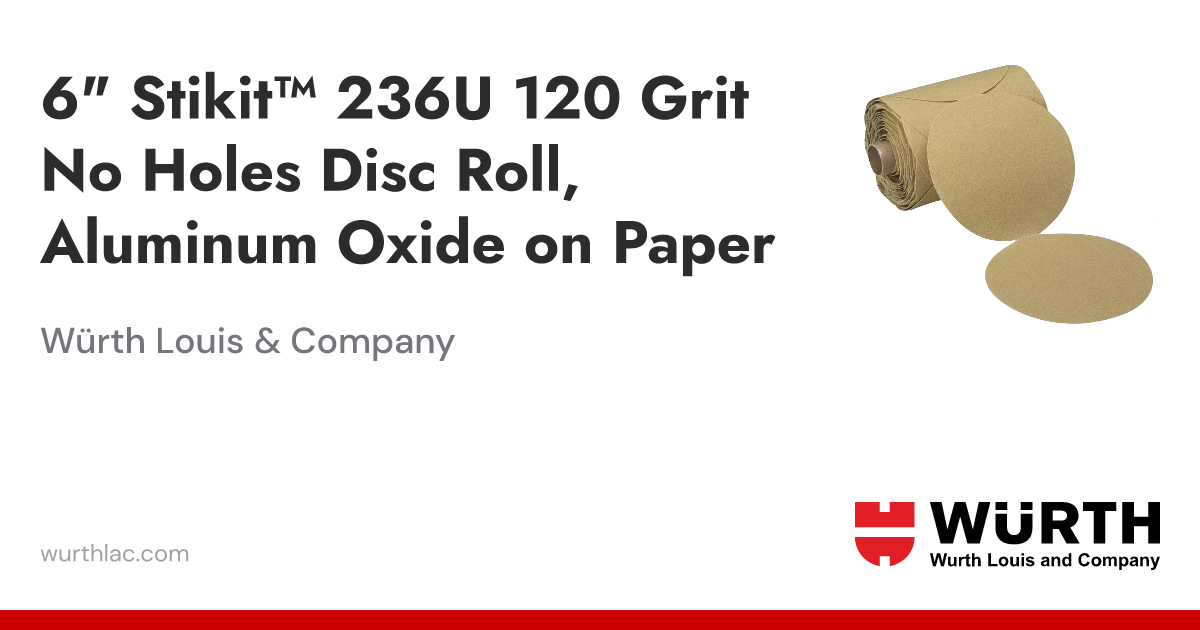3M Stikit Paper Disc Roll, P240 Grit, C-Weight, 6" Diameter, 100 Discs Per Roll - 236U