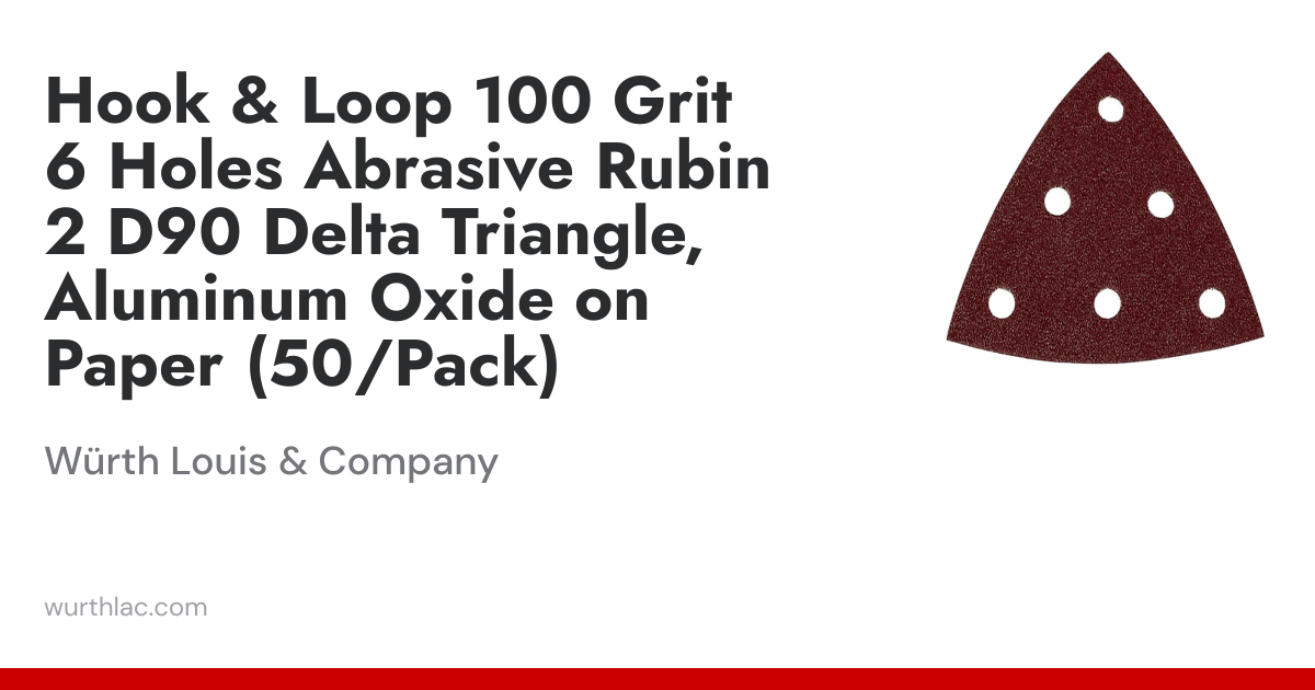 Hook & Loop 100 Grit 6 Holes Abrasive Rubin 2 D90 Delta Triangle ...