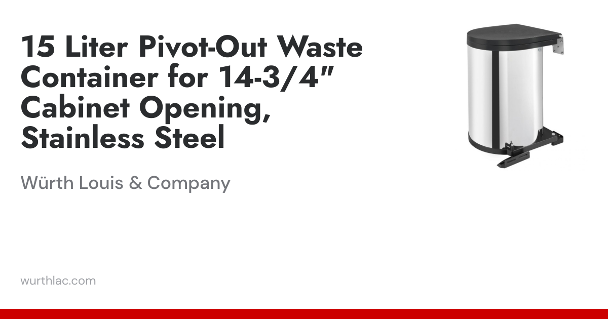 15 Liter Pivot-Out Waste Container for 14-3/4