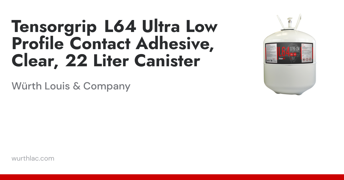 Tensorgrip L64 Ultra Low Profile Contact Adhesive, Clear, 22 Liter ...