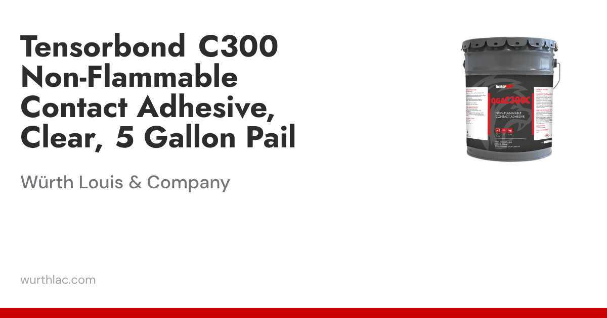 Tensorbond C300 Non-Flammable Contact Adhesive, Clear, 5 Gallon Pail ...