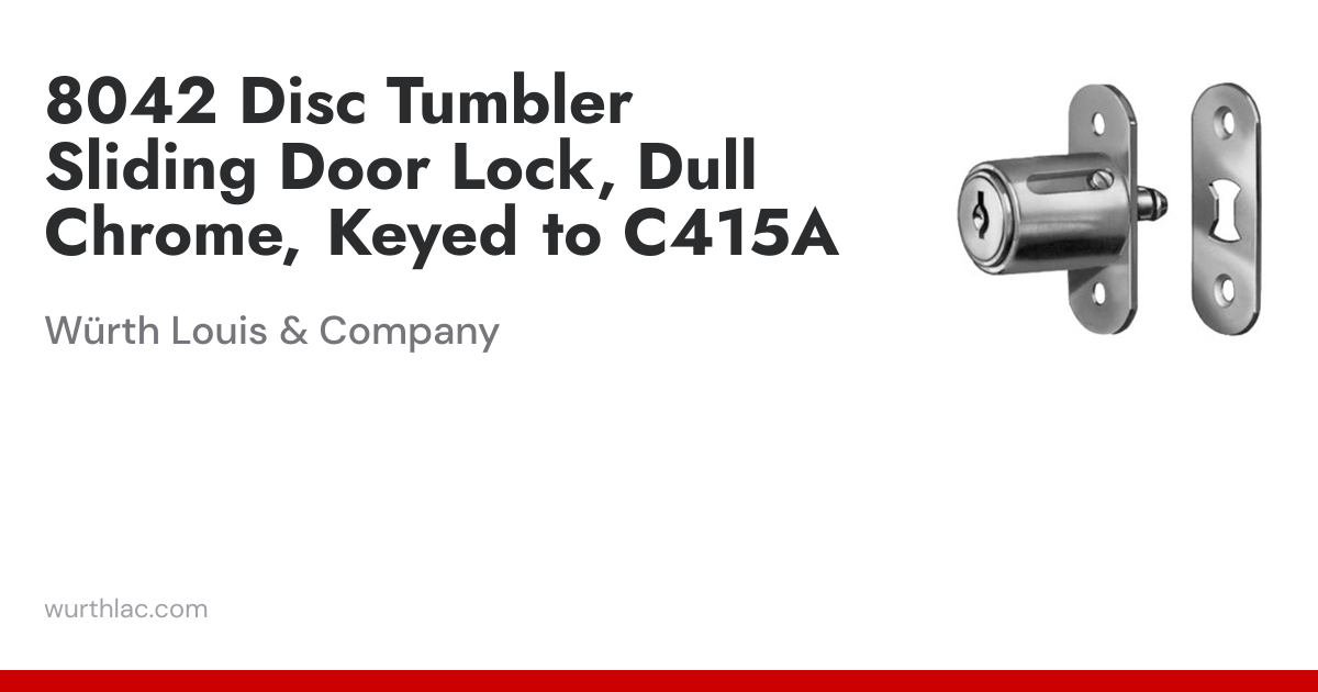 8042 Disc Tumbler Sliding Door Lock, Dull Chrome, Keyed to C415A ...