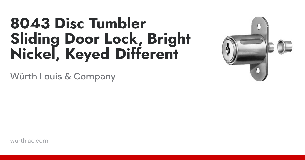8043 Disc Tumbler Sliding Door Lock, Bright Nickel, Keyed Different ...