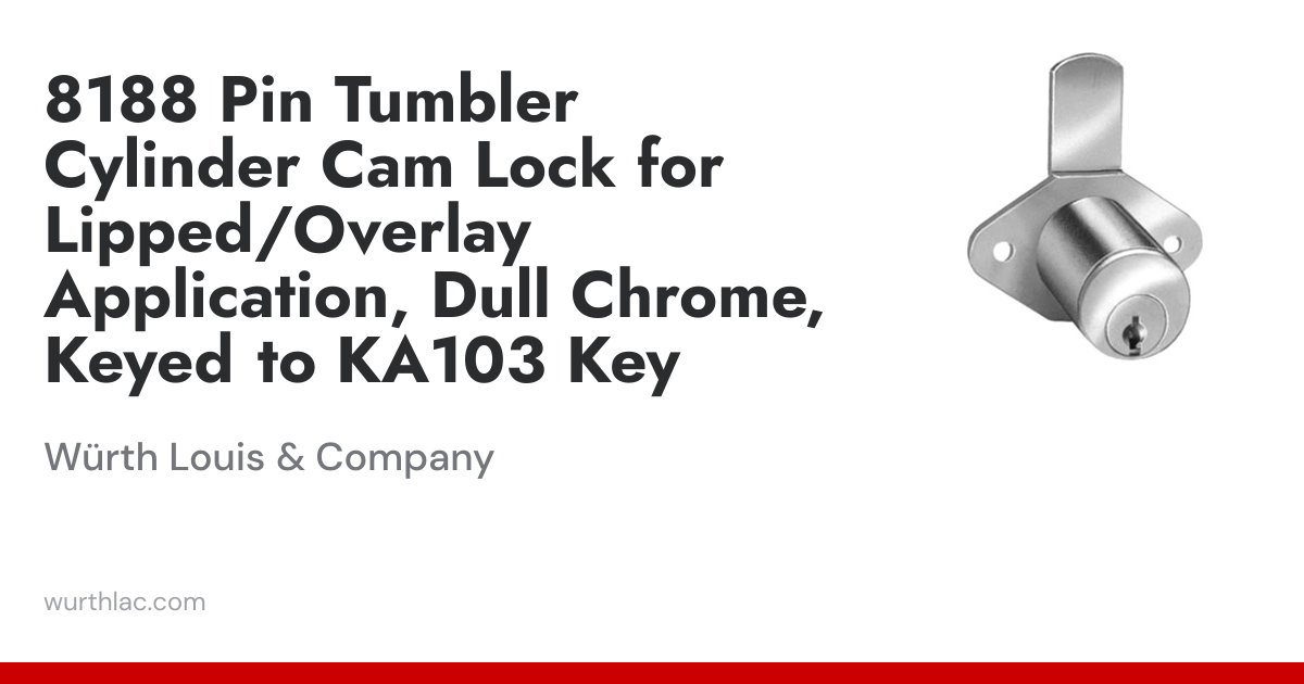 8188 Pin Tumbler Cylinder Cam Lock for Lipped/Overlay Application, Dull ...