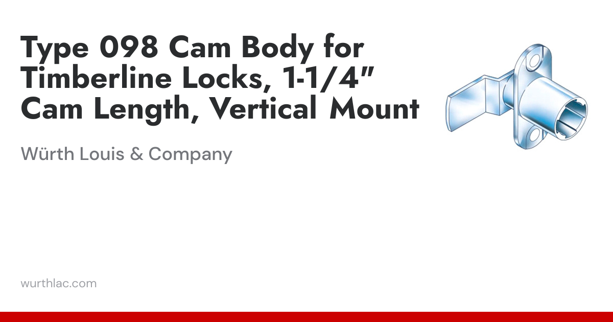 Type 098 Cam Body for Timberline Locks, 1-1/4