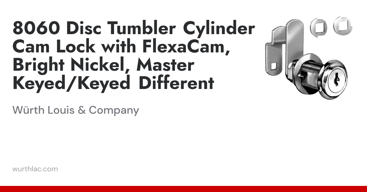 8060 Disc Tumbler Cylinder Cam Lock with FlexaCam, Bright Nickel ...