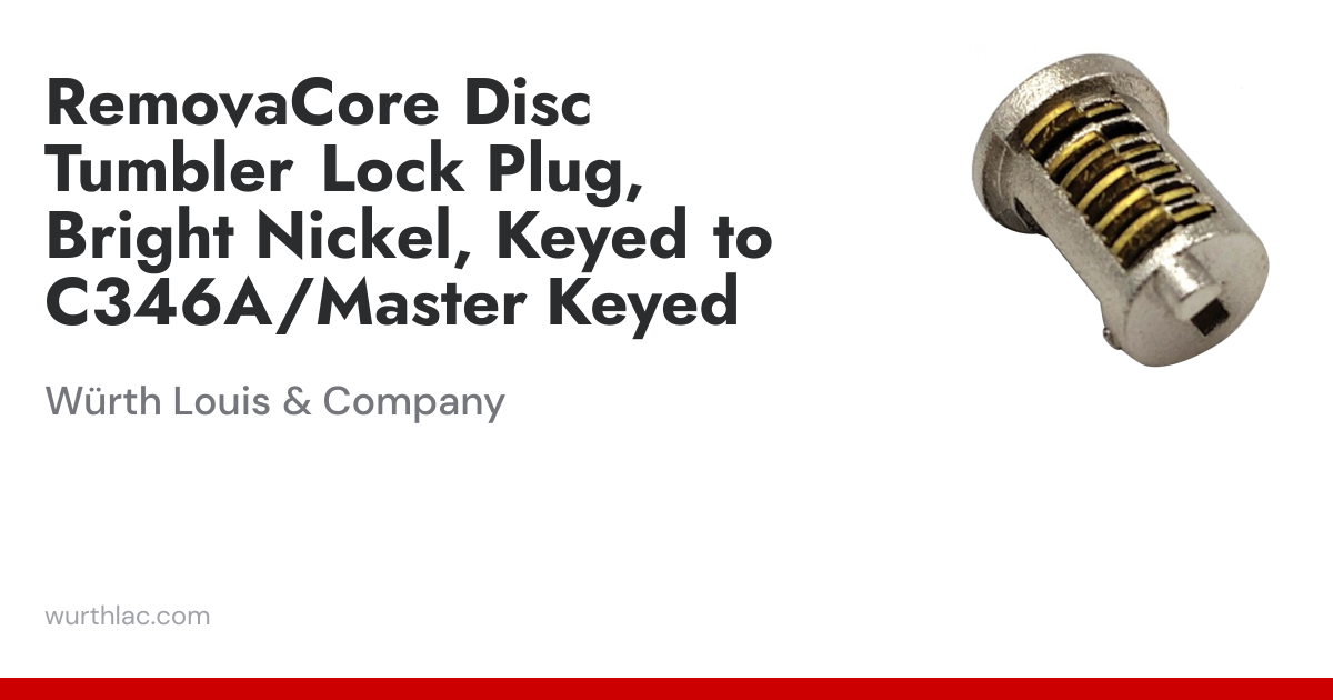 RemovaCore Disc Tumbler Lock Plug, Bright Nickel, Keyed to C346A/Master ...