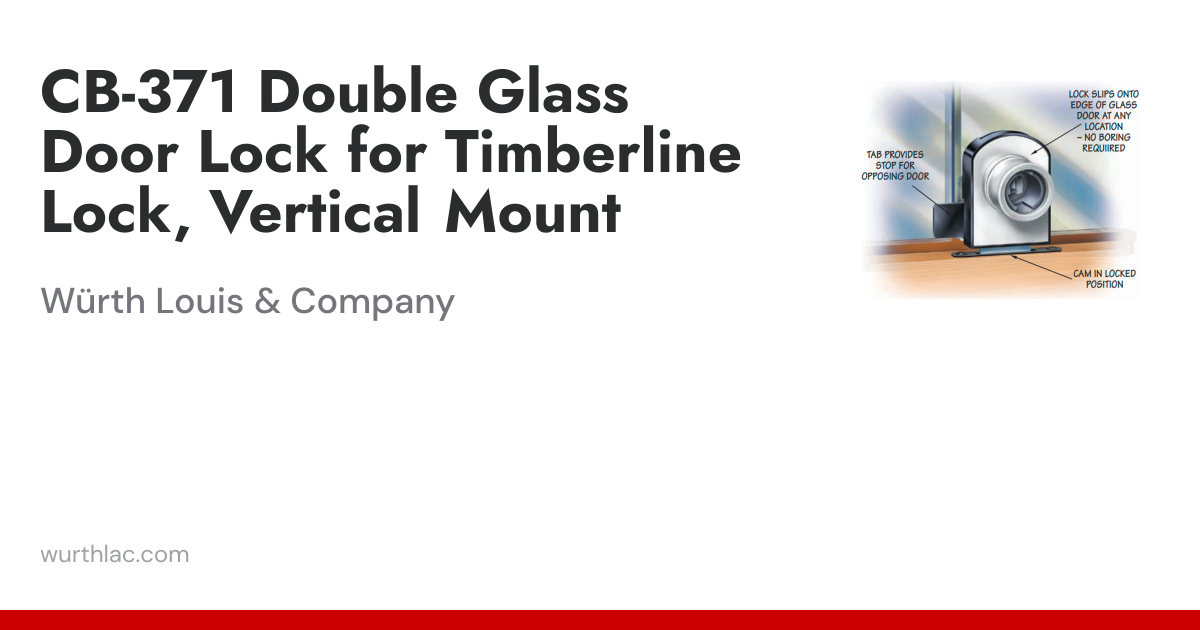 CB-371 Double Glass Door Lock for Timberline Lock, Vertical Mount ...