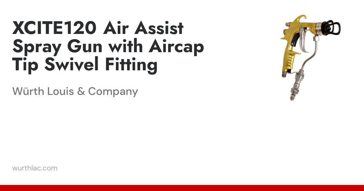 XCITE120 Air Assist Spray Gun with Aircap Tip Swivel Fitting