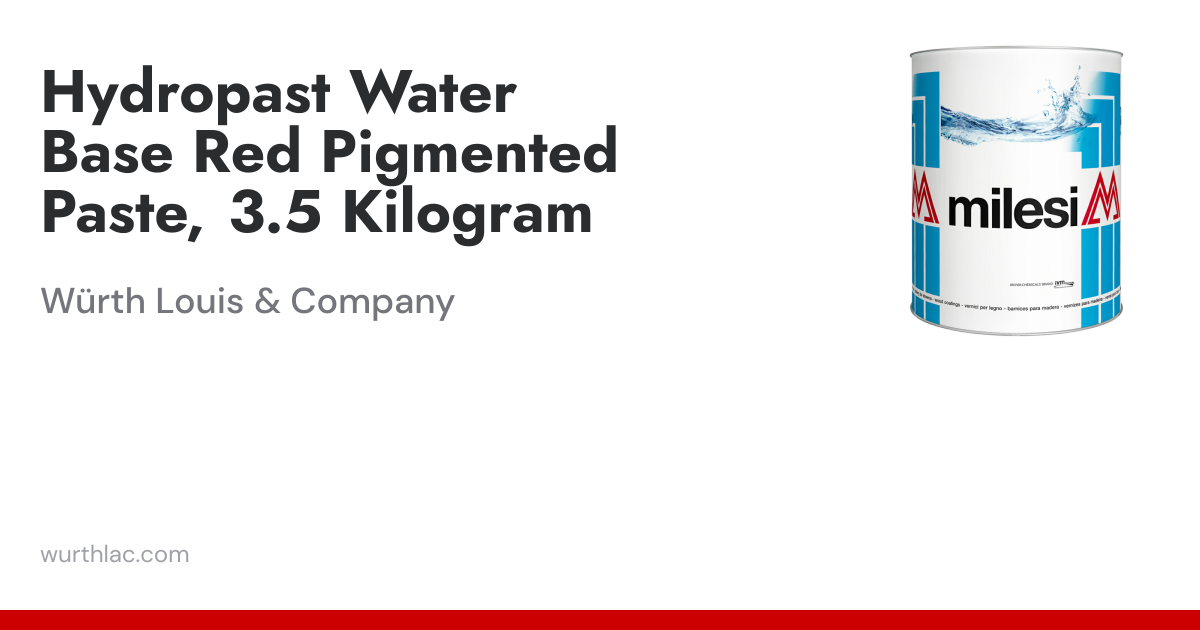 Hydropast Water Base Red Pigmented Paste, 3.5 Kilogram | Würth Louis ...