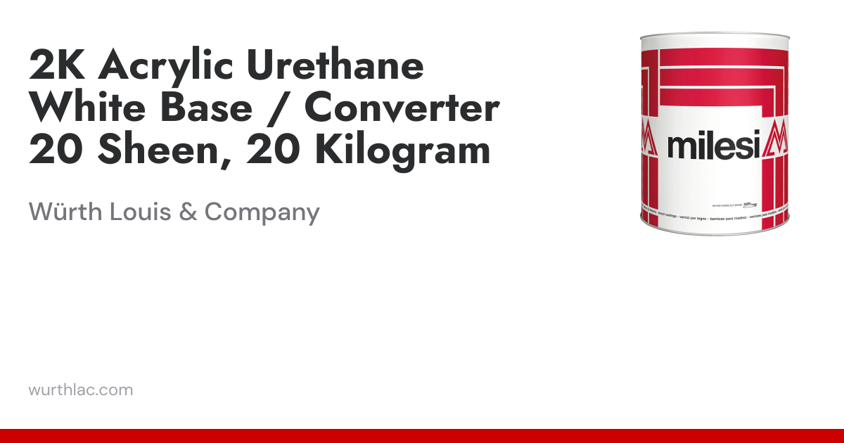 2K Acrylic Urethane White Base / Converter 20 Sheen, 20 Kilogram ...