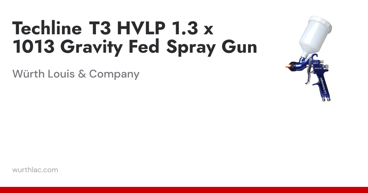 Techline T3 HVLP 1.3 x 1013 Gravity Fed Spray Gun | Würth Louis & Company