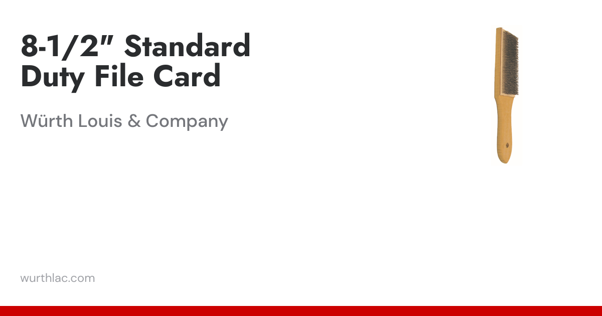 8-1/2" Standard Duty File Card | Würth Louis & Company