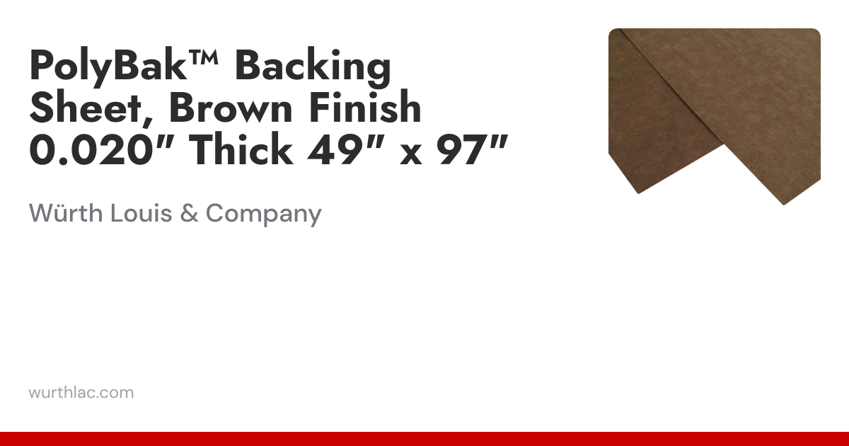 PolyBak™ Backing Sheet, Brown Finish 0.020