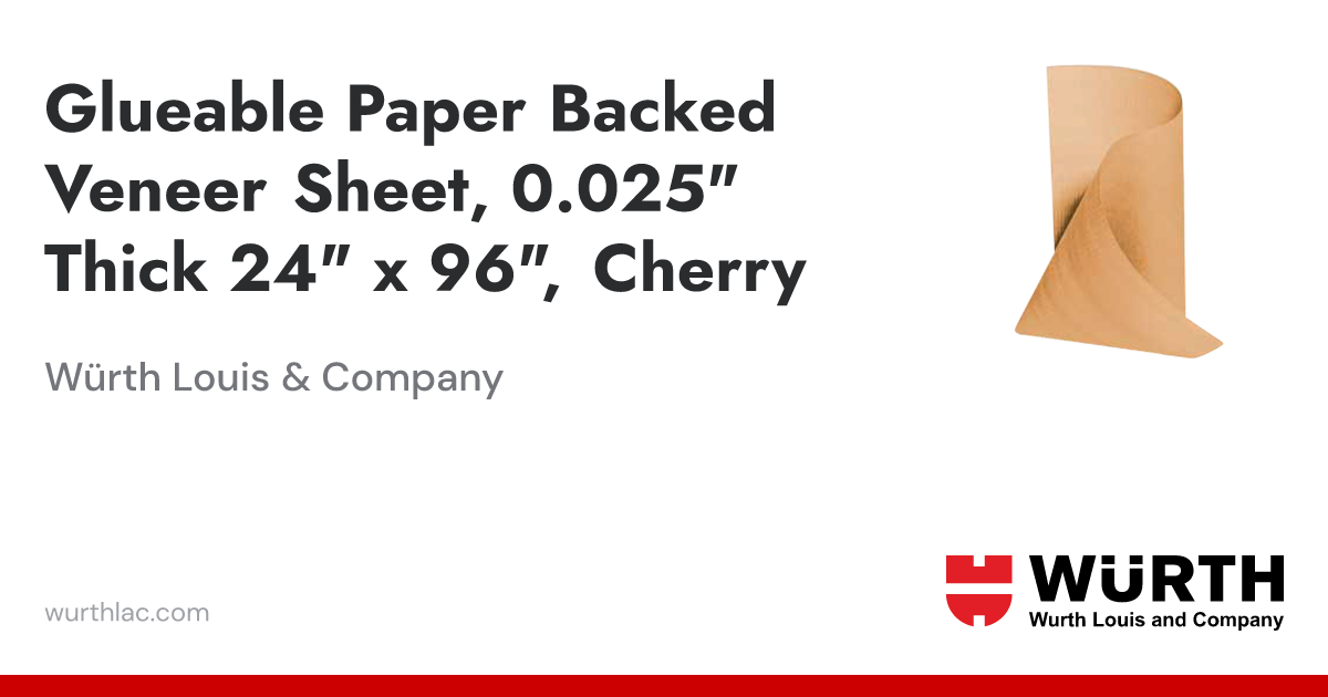 Glueable Paper Backed Veneer Sheet, 0.025