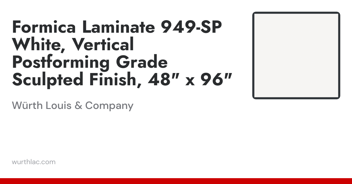 Formica Laminate 949-SP White, Vertical Postforming Grade Sculpted ...
