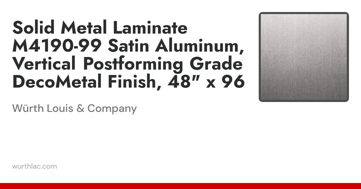 Solid Metal Laminate M4190-99 Satin Aluminum, Vertical Postforming ...