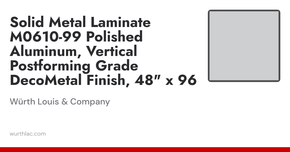Solid Metal Laminate M0610-99 Polished Aluminum, Vertical Postforming ...