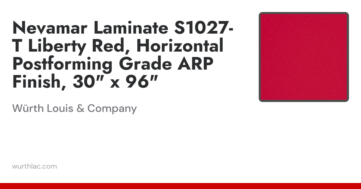 Nevamar Laminate S1027-T Liberty Red, Horizontal Postforming Grade ARP ...