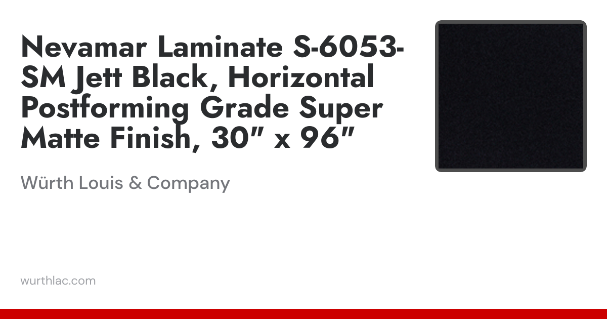 Nevamar Laminate S-6053-SM Jett Black, Horizontal Postforming Grade ...