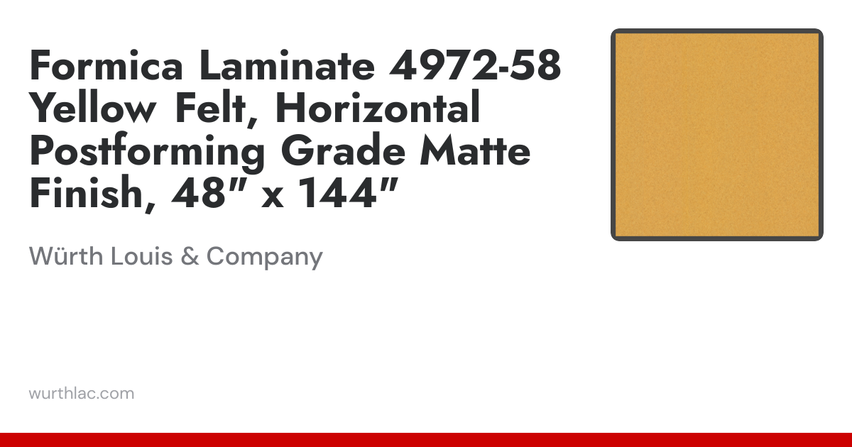 Formica Laminate 4972-58 Yellow Felt, Horizontal Postforming Grade ...