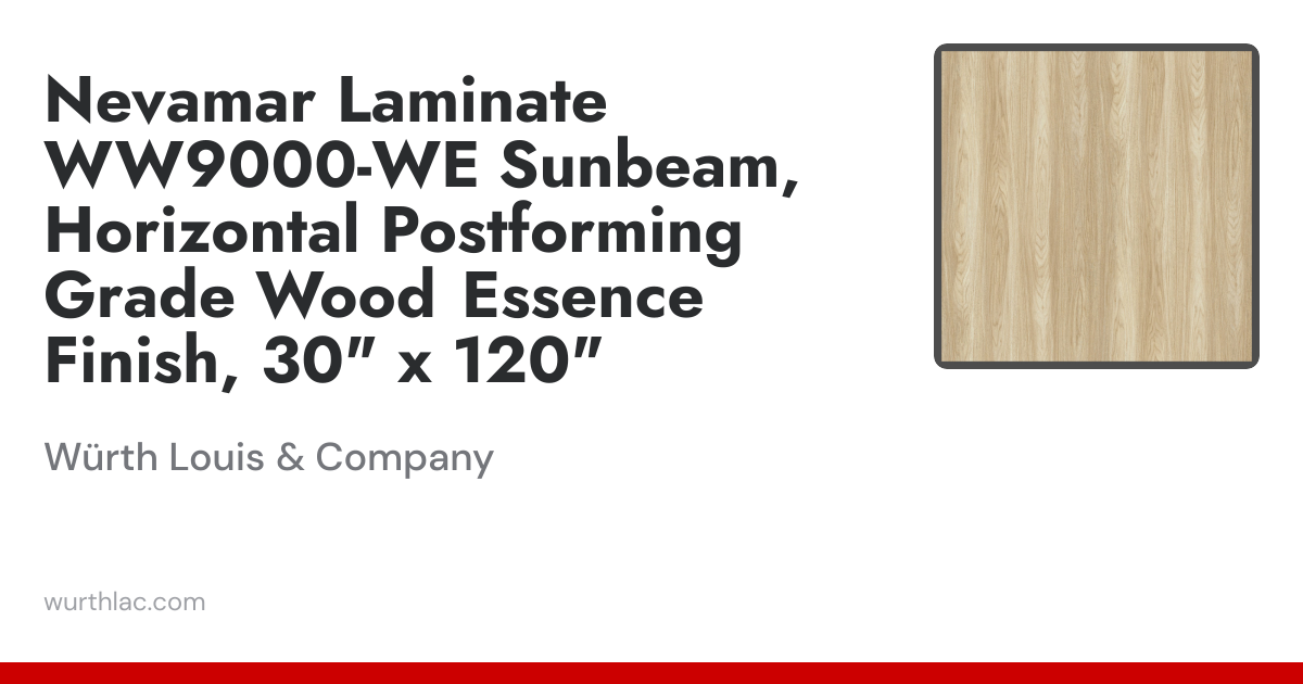 Nevamar Laminate WW9000-WE Sunbeam, Horizontal Postforming Grade Wood ...