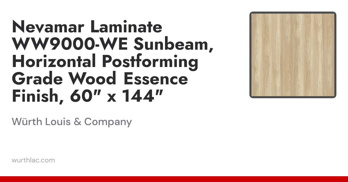 Nevamar Laminate WW9000-WE Sunbeam, Horizontal Postforming Grade Wood ...