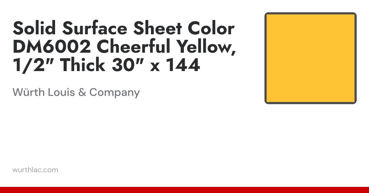 Solid Surface Sheet Color DM6002 Cheerful Yellow, 1/2