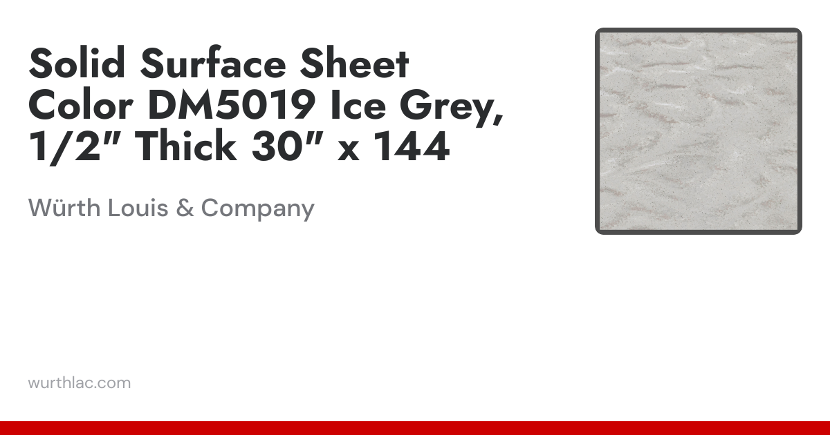 Solid Surface Sheet Color DM5019 Ice Grey, 1/2