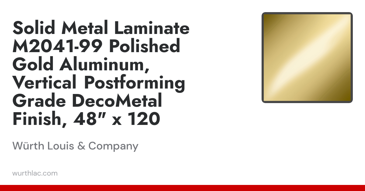 Solid Metal Laminate M2041-99 Polished Gold Aluminum, Vertical ...