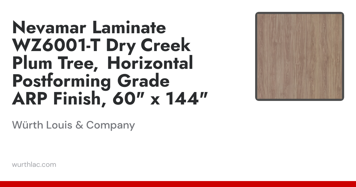 Nevamar Laminate WZ6001-T Dry Creek Plum Tree, Horizontal Postforming ...