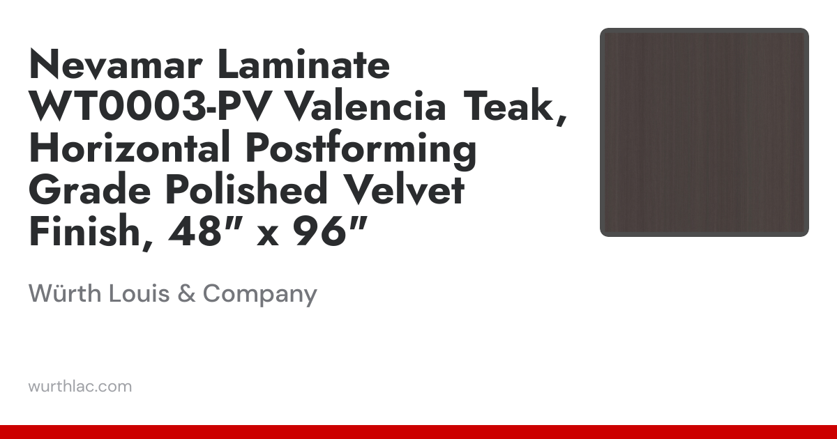 Nevamar Laminate WT0003-PV Valencia Teak, Horizontal Postforming Grade ...