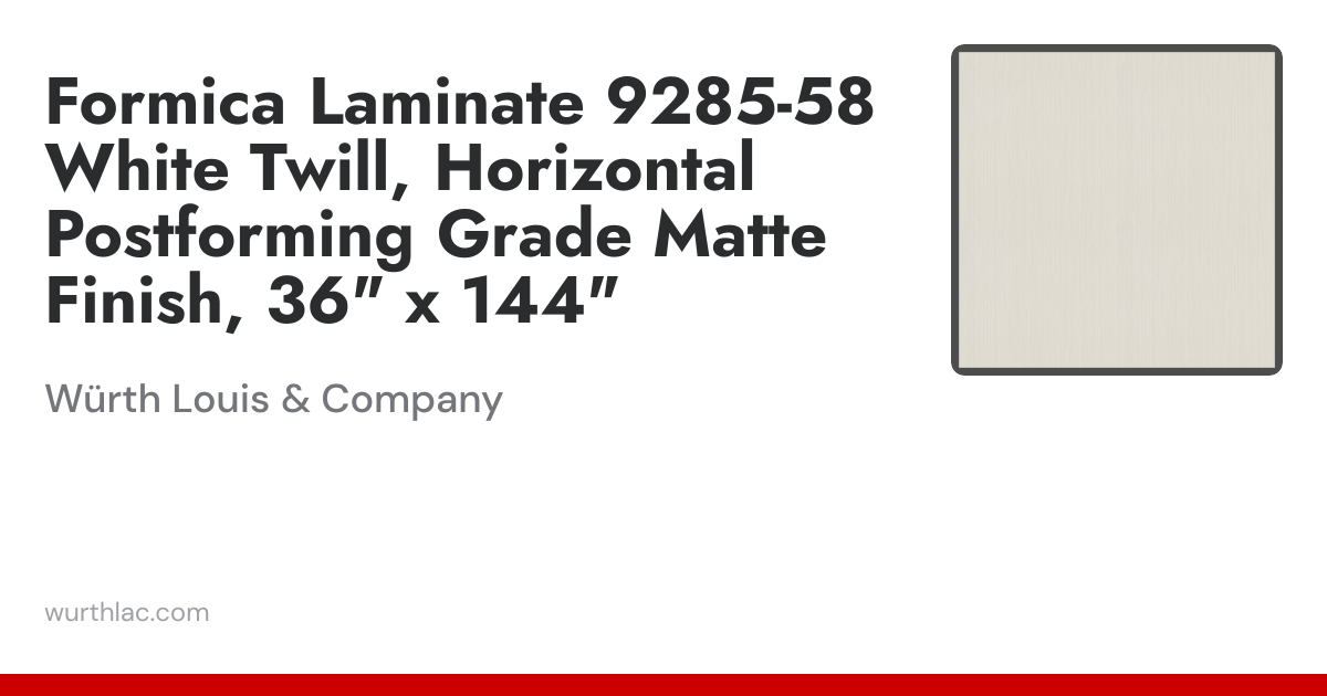 Formica Laminate 9285-58 White Twill, Horizontal Postforming Grade ...