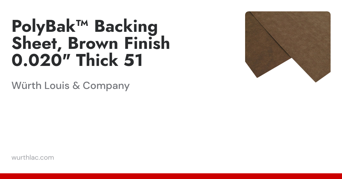PolyBak™ Backing Sheet, Brown Finish 0.020