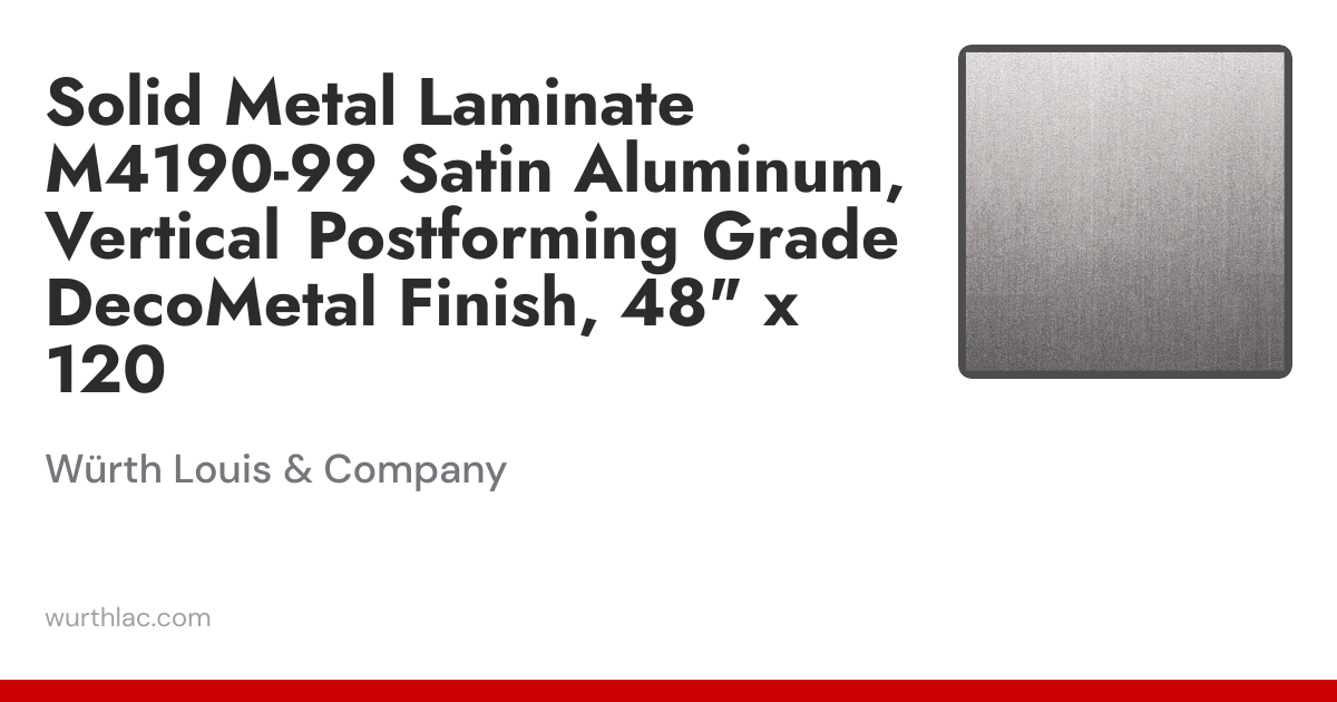 Solid Metal Laminate M4190-99 Satin Aluminum, Vertical Postforming ...