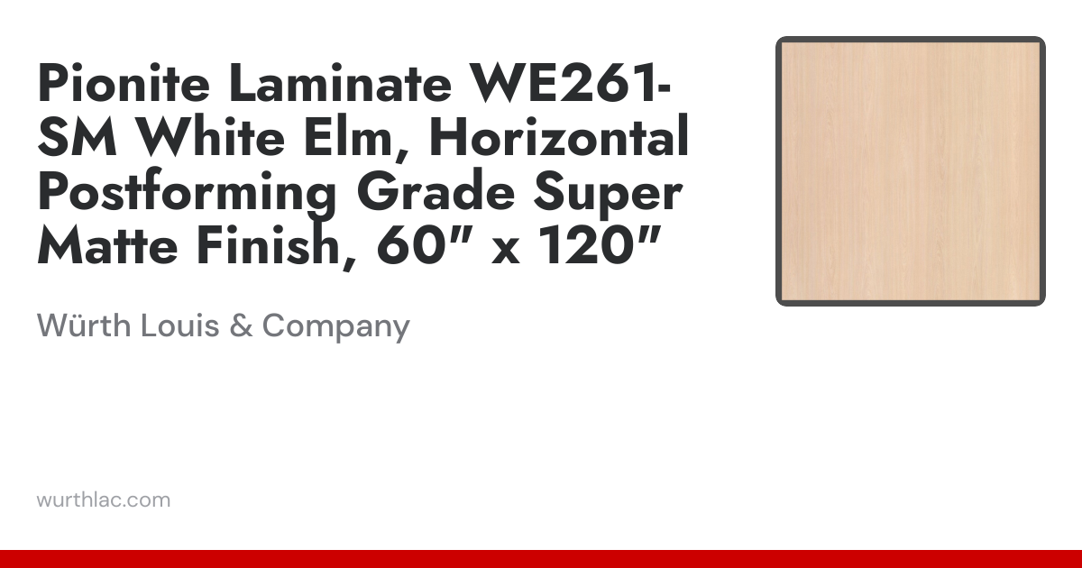 Pionite Laminate WE261-SM White Elm, Horizontal Postforming Grade Super ...