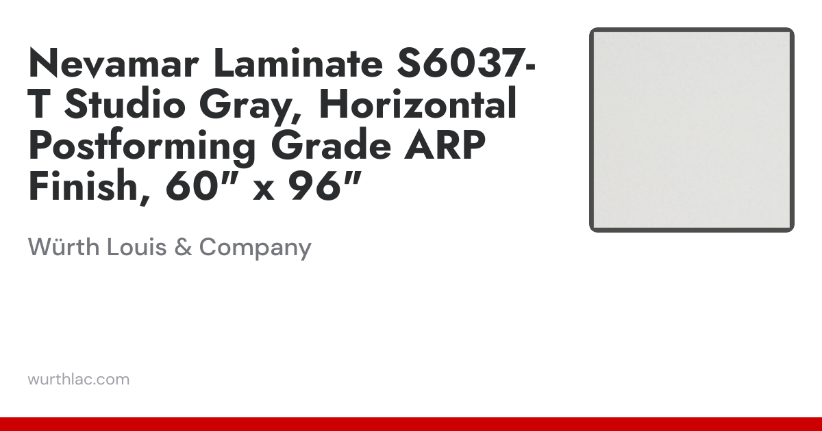 Nevamar Laminate S6037-T Studio Gray, Horizontal Postforming Grade ARP ...