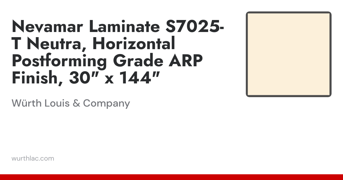 Nevamar Laminate S7025-T Neutra, Horizontal Postforming Grade ARP ...
