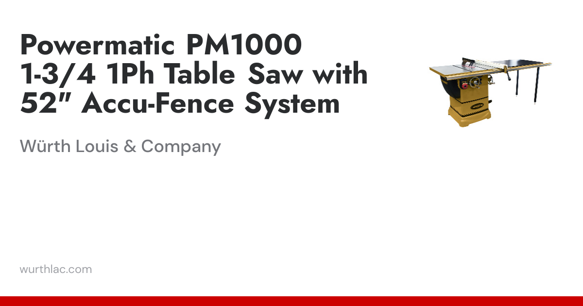 Powermatic PM1000 1-3/4 1Ph Table Saw with 52