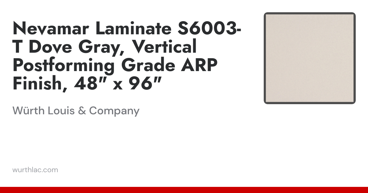 Nevamar Laminate S6003-T Dove Gray, Vertical Postforming Grade ARP ...