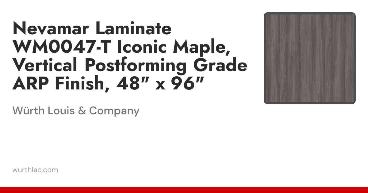 Nevamar Laminate WM0047-T Iconic Maple, Vertical Postforming Grade ARP ...