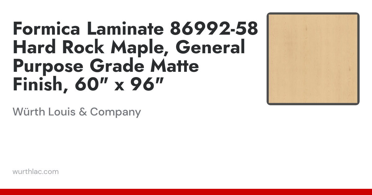 Formica Laminate 86992-58 Hard Rock Maple, General Purpose Grade Matte ...