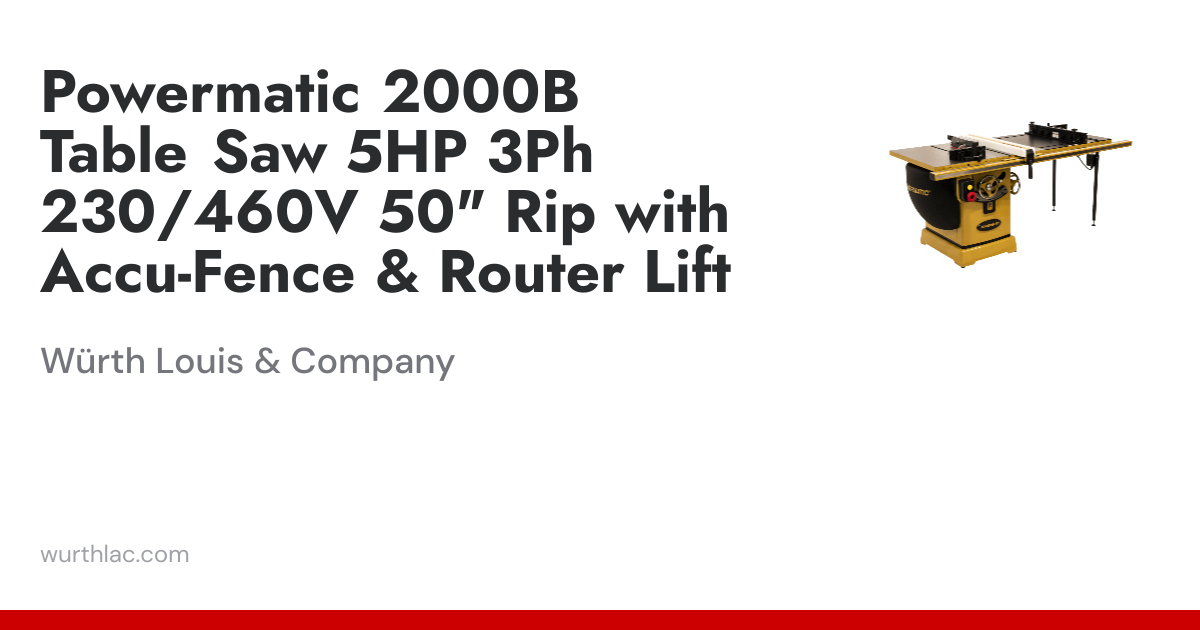 Powermatic 2000B Table Saw 5HP 3Ph 230/460V 50