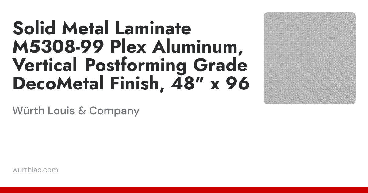 Solid Metal Laminate M5308-99 Plex Aluminum, Vertical Postforming Grade ...