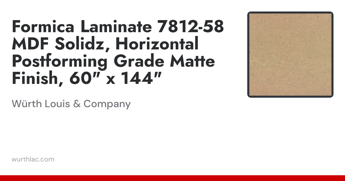 Formica Laminate 7812-58 MDF Solidz, Horizontal Postforming Grade Matte ...