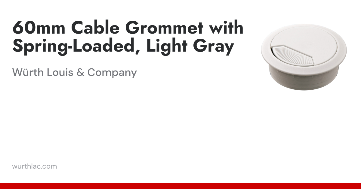 60mm Cable Grommet with Spring-Loaded, Light Gray | Würth Louis & Company