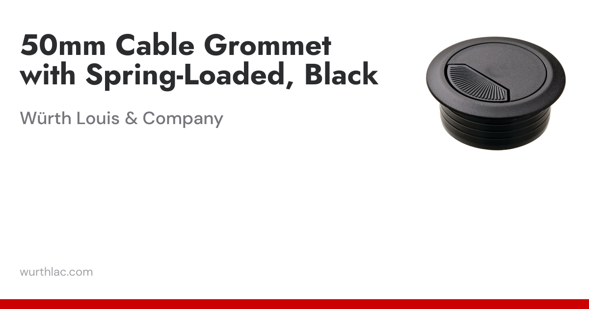 50mm Cable Grommet with Spring-Loaded, Black | Würth Louis & Company