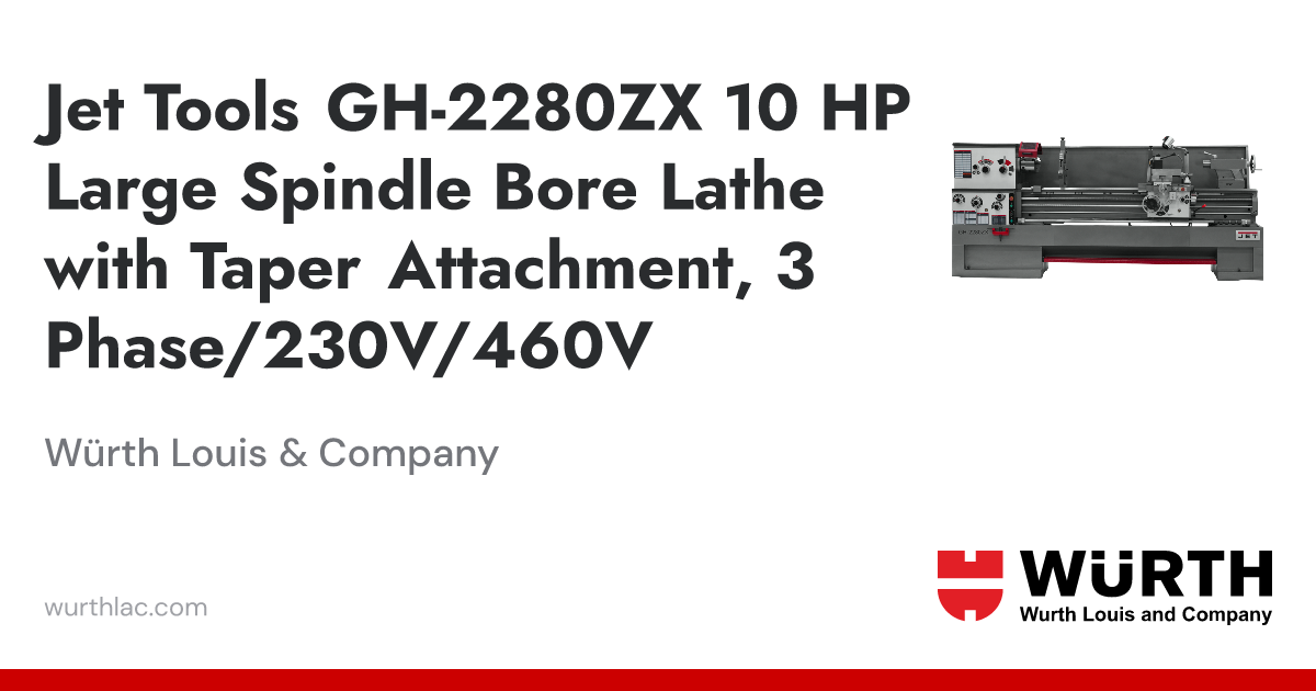 Jet Tools GH-2280ZX 10 HP Large Spindle Bore Lathe with Taper